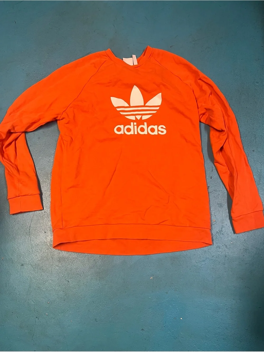 adidas Orange Trefoil Crewneck Sweatshirt